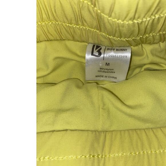 EUC BuffBunny high waisted lime neonish yellow green Tiki flo shorts sz: M - Picture 6 of 11